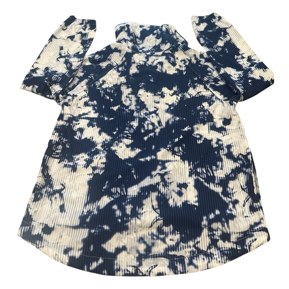 Love Life Live Zip Up Jacket Size Small Navy White Tie Dye Print Lightweight - Picture 6 of 12